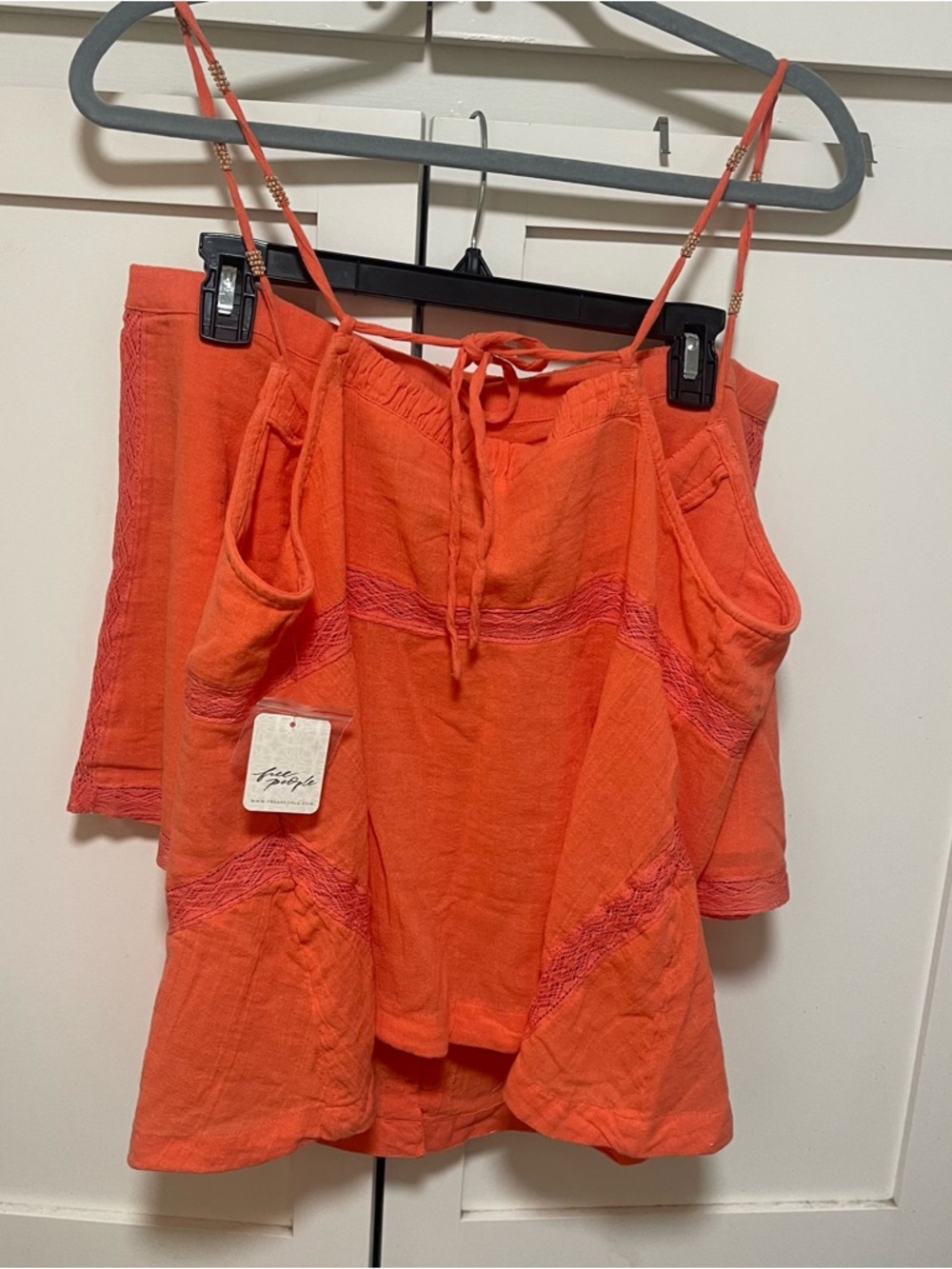 Free People Sundew Skirt Set Fusion Coral Sz L NWT - Picture 10 of 16